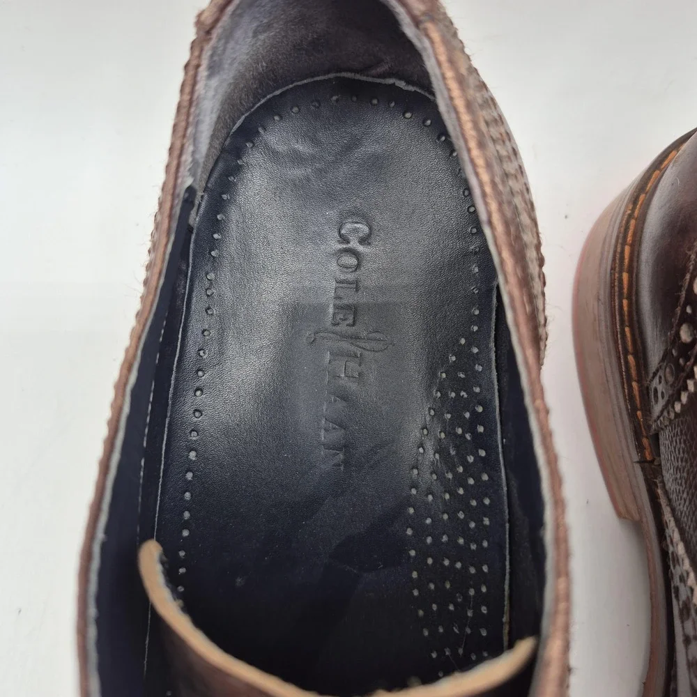Cole Haan Wingtip Oxford Shoes Mens Size 10.5 Brown Leather Brogue Casual‎ Dress